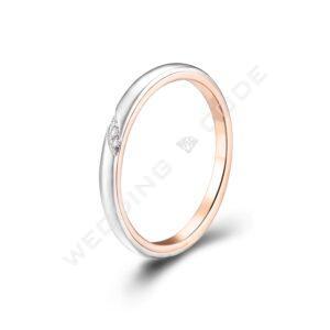 女戒|玫瑰金雙色|0.03 克拉 #3105雙層-2.3mm