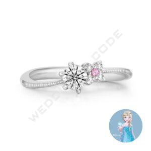 冰雪奇緣 求婚鑽戒|鉑金|自選主石|#2955滾珠-30