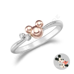米奇米妮 女戒|玫瑰金雙色|0.05 克拉 #3501