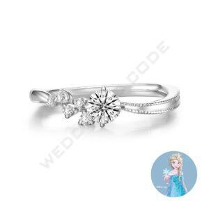 冰雪奇緣 求婚鑽戒|鉑金|自選主石|#3593滾珠-30