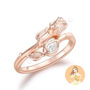 美女與野獸 女戒|玫瑰金|#4319