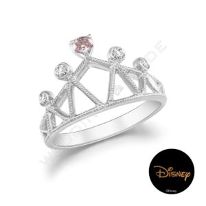 迪士尼 線戒|鉑金|0.18 克拉 粉鑽 #4404