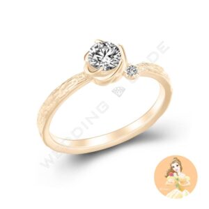 美女與野獸 求婚鑽戒|黃K金|自選主石|#4644-30