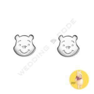 小熊維尼 耳環|白K金|#SPB307