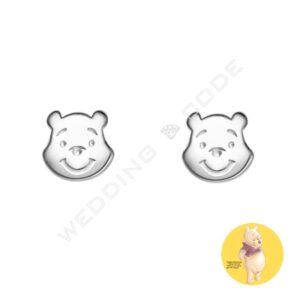 小熊維尼 耳環|白K金|#SPB307