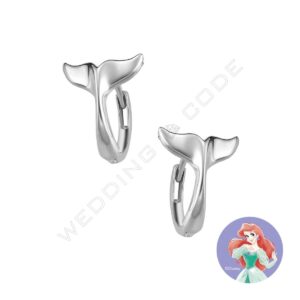 小美人魚 耳環|白K金|#TOE2009