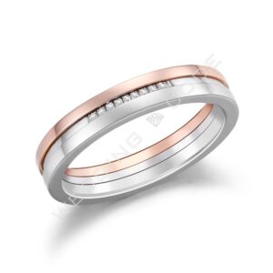 女戒|玫瑰金雙色|0.12克拉 #手工戒女鑽