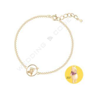 小熊維尼 手鍊｜純銀鍍黃K金｜鋯石 #TOB0937黃S