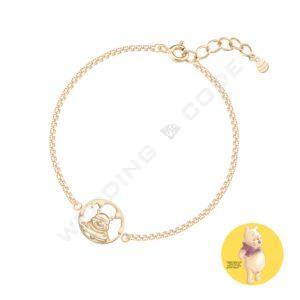 小熊維尼 手鍊｜純銀鍍黃K金｜鋯石 #TOB0938黃S
