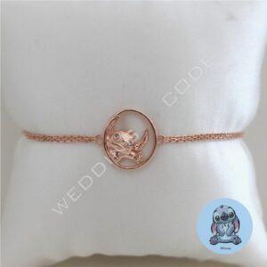 星際寶貝 史迪奇 手鍊｜純銀鍍玫瑰金｜鋯石 #TOB0941玫S