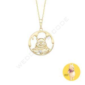 小熊維尼 項鍊|純銀鍍玫瑰金|鋯石 #TON2719黃S