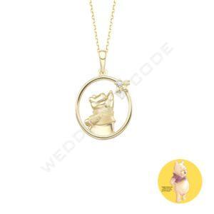 小熊維尼 項鍊｜純銀鍍玫瑰金｜鋯石 #TON2720黃S