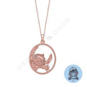 星際寶貝 史迪奇 項鍊｜純銀鍍玫瑰金｜鋯石 #TON3018玫S