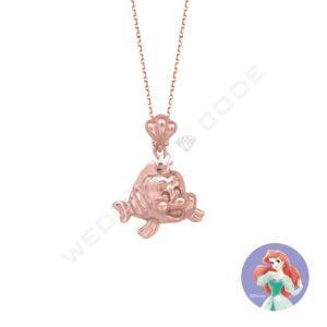 小美人魚 比目魚 項鍊|純銀鍍玫瑰金|#TON3021玫S